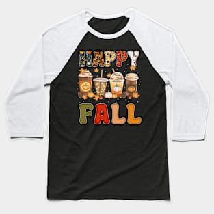 Happy Fall Y'all Autumn Halloween Pumpkin Spice Latte Baseball T-Shirt